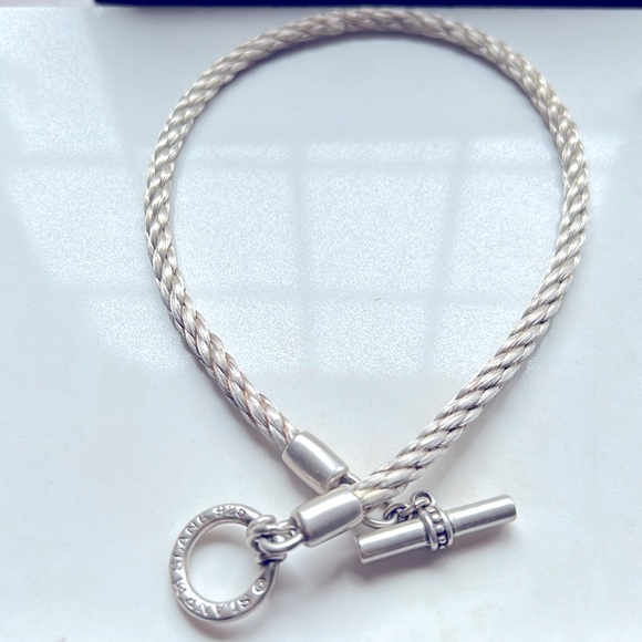 SLANE AND SLANE twisted top necklace with beaded toggle. Extremely rare.